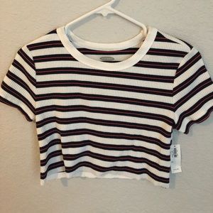 NWT ribbed striped crop top